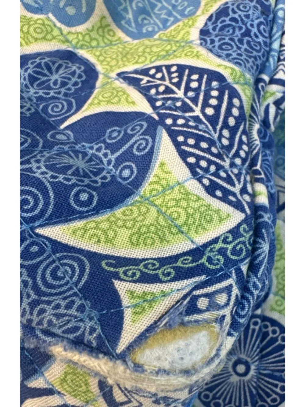 Vera Bradley Doodle Daisy Blue Floral Quilted Backpack W/Multiple Pockets